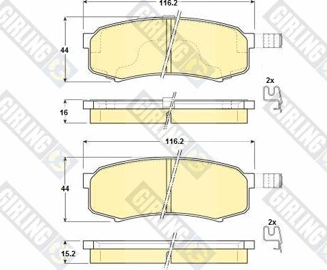 Girling 6131109 - Kit pastiglie freno, Freno a disco autozon.pro