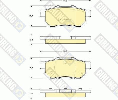 Girling 6131139 - Kit pastiglie freno, Freno a disco autozon.pro