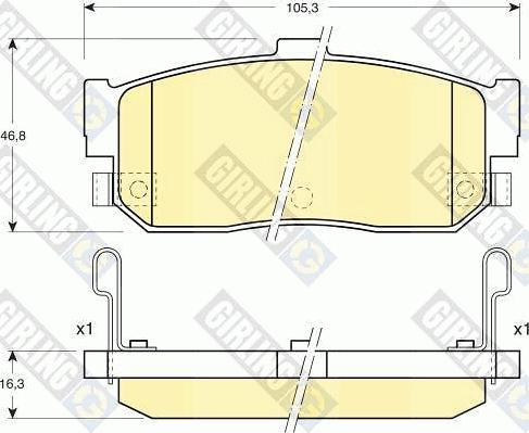 Girling 6131819 - Kit pastiglie freno, Freno a disco autozon.pro