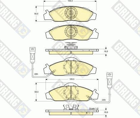 Girling 6131341 - Kit pastiglie freno, Freno a disco autozon.pro