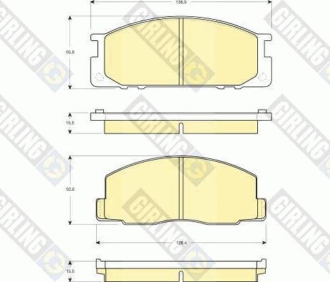 Girling 6131309 - Kit pastiglie freno, Freno a disco autozon.pro