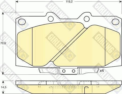 Girling 6131319 - Kit pastiglie freno, Freno a disco autozon.pro