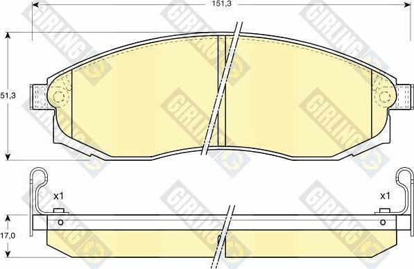 Girling 6131249 - Kit pastiglie freno, Freno a disco autozon.pro