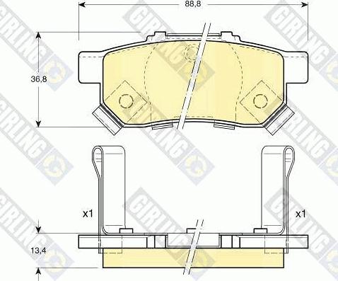 Girling 6131749 - Kit pastiglie freno, Freno a disco autozon.pro