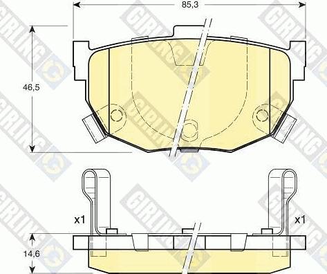 Girling 6131709 - Kit pastiglie freno, Freno a disco autozon.pro