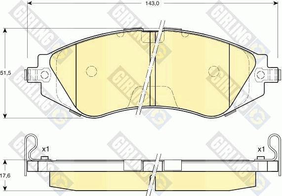 Girling 6131719 - Kit pastiglie freno, Freno a disco autozon.pro