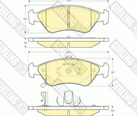 Girling 6131732 - Kit pastiglie freno, Freno a disco autozon.pro