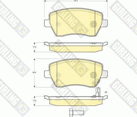 Girling 6133961 - Kit pastiglie freno, Freno a disco autozon.pro