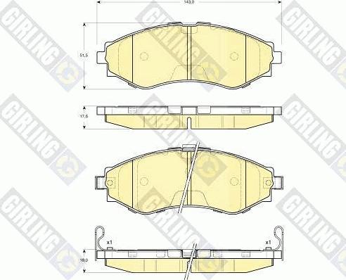 Girling 6133459 - Kit pastiglie freno, Freno a disco autozon.pro