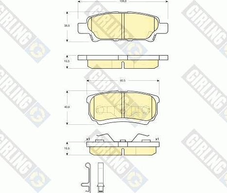 Girling 6133419 - Kit pastiglie freno, Freno a disco autozon.pro