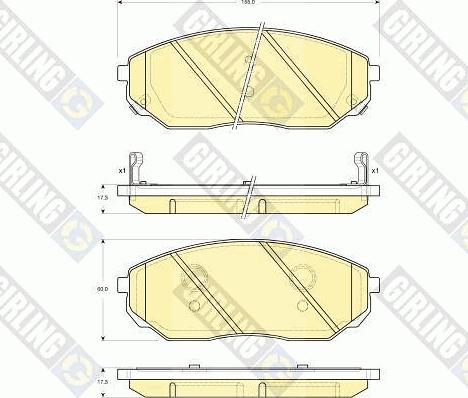 Girling 6133439 - Kit pastiglie freno, Freno a disco autozon.pro