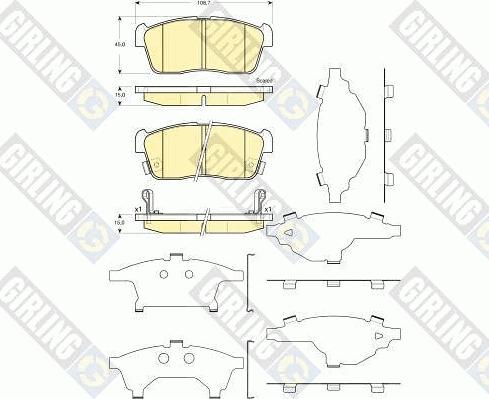 Girling 6133599 - Kit pastiglie freno, Freno a disco autozon.pro