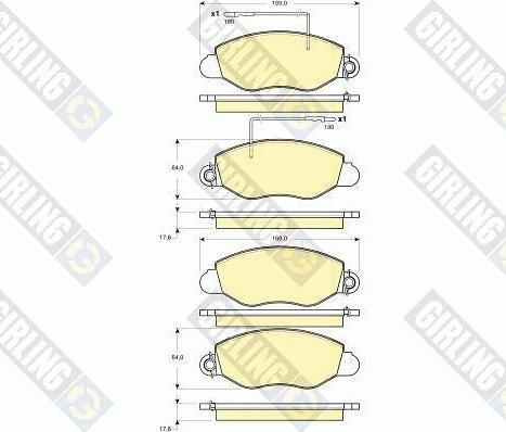 Girling 6133544 - Kit pastiglie freno, Freno a disco autozon.pro