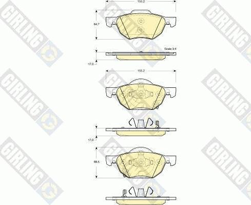 Girling 6133559 - Kit pastiglie freno, Freno a disco autozon.pro