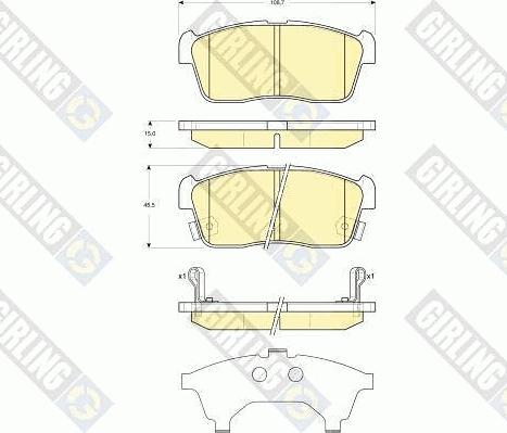 Girling 6133519 - Kit pastiglie freno, Freno a disco autozon.pro