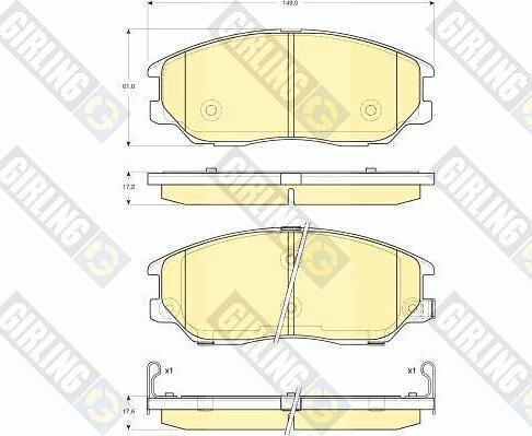 Girling 6133609 - Kit pastiglie freno, Freno a disco autozon.pro