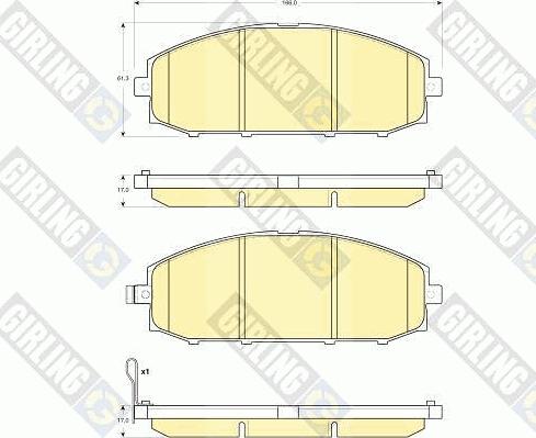 Girling 6133619 - Kit pastiglie freno, Freno a disco autozon.pro