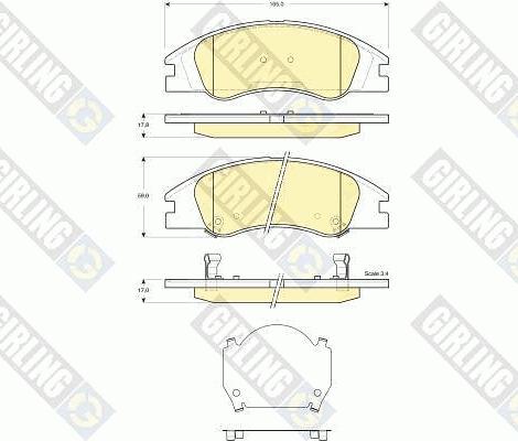 Girling 6133679 - Kit pastiglie freno, Freno a disco autozon.pro