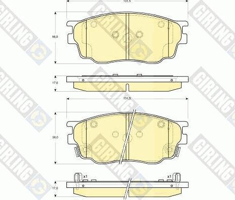 Girling 6133099 - Kit pastiglie freno, Freno a disco autozon.pro