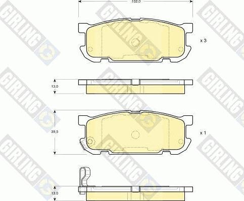 Girling 6133039 - Kit pastiglie freno, Freno a disco autozon.pro