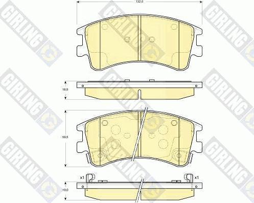 Girling 6133109 - Kit pastiglie freno, Freno a disco autozon.pro