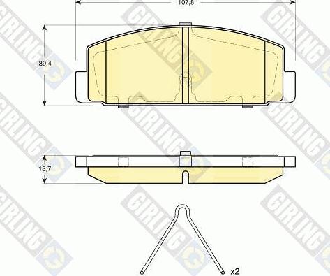 Girling 6133119 - Kit pastiglie freno, Freno a disco autozon.pro