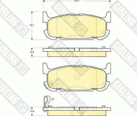 Girling 6133189 - Kit pastiglie freno, Freno a disco autozon.pro