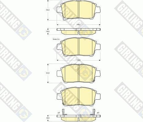 Girling 6133179 - Kit pastiglie freno, Freno a disco autozon.pro