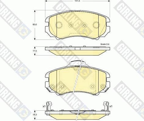 Girling 6133869 - Kit pastiglie freno, Freno a disco autozon.pro