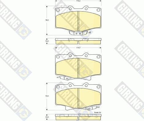 Girling 6133839 - Kit pastiglie freno, Freno a disco autozon.pro