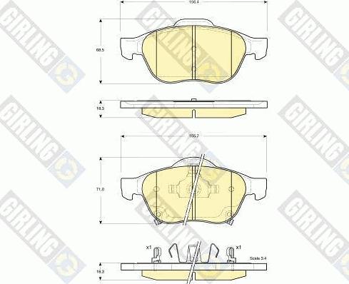 Girling 6133352 - Kit pastiglie freno, Freno a disco autozon.pro