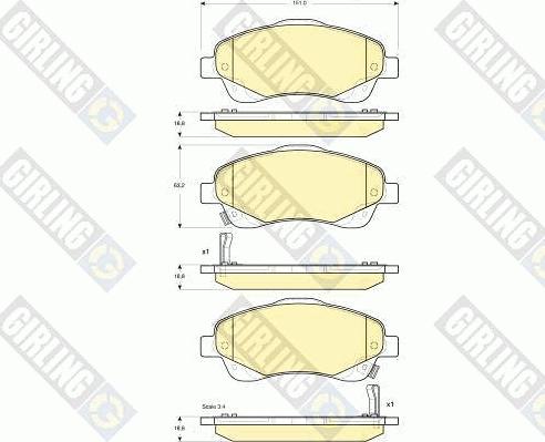 Girling 6133364 - Kit pastiglie freno, Freno a disco autozon.pro