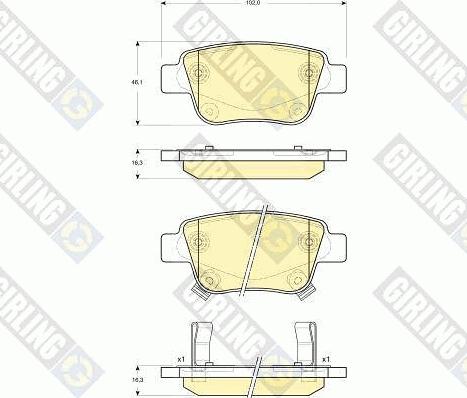 Girling 6133374 - Kit pastiglie freno, Freno a disco autozon.pro