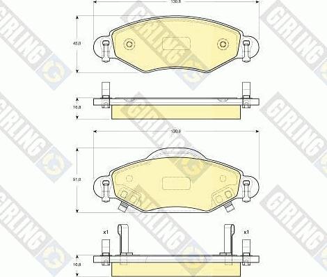 Girling 6133244 - Kit pastiglie freno, Freno a disco autozon.pro