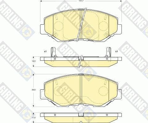 Girling 6133259 - Kit pastiglie freno, Freno a disco autozon.pro