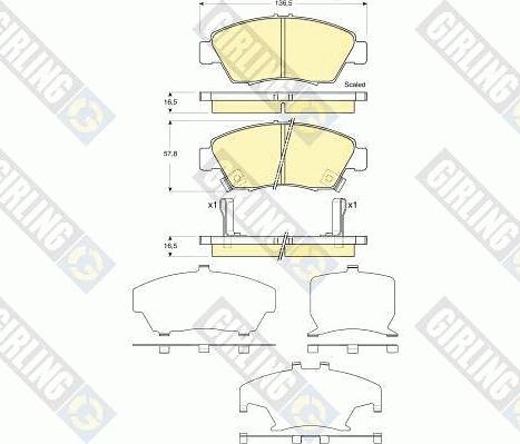 Girling 6133759 - Kit pastiglie freno, Freno a disco autozon.pro