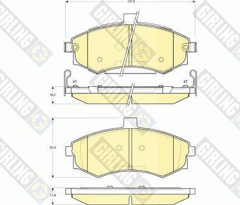 Girling 6133789 - Kit pastiglie freno, Freno a disco autozon.pro