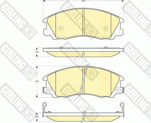 Girling 6132999 - Kit pastiglie freno, Freno a disco autozon.pro