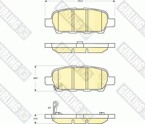 Girling 6132949 - Kit pastiglie freno, Freno a disco autozon.pro