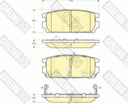 Girling 6132969 - Kit pastiglie freno, Freno a disco autozon.pro