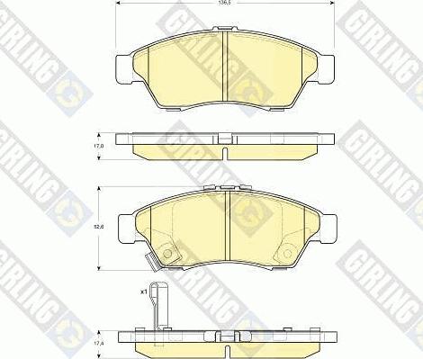 Girling 6132909 - Kit pastiglie freno, Freno a disco autozon.pro