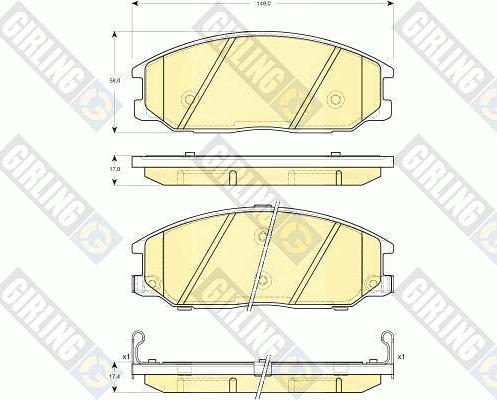 Girling 6132979 - Kit pastiglie freno, Freno a disco autozon.pro