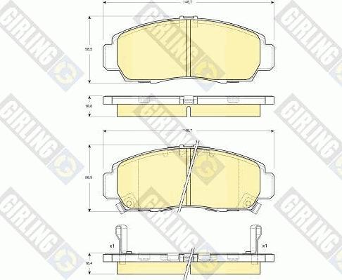 Girling 6132409 - Kit pastiglie freno, Freno a disco autozon.pro