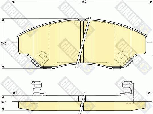 Girling 6132419 - Kit pastiglie freno, Freno a disco autozon.pro