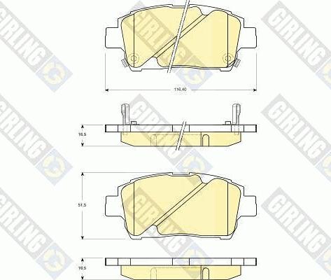 Girling 6132429 - Kit pastiglie freno, Freno a disco autozon.pro