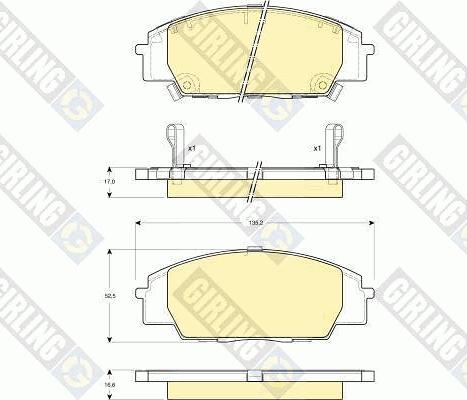 Girling 6132509 - Kit pastiglie freno, Freno a disco autozon.pro