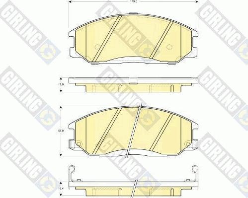 Girling 6132579 - Kit pastiglie freno, Freno a disco autozon.pro