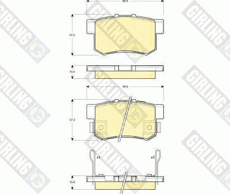 Girling 6132699 - Kit pastiglie freno, Freno a disco autozon.pro