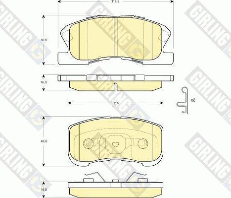 Girling 6132669 - Kit pastiglie freno, Freno a disco autozon.pro