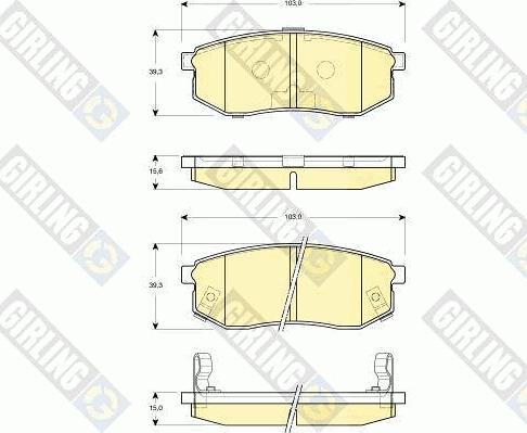 Girling 6132609 - Kit pastiglie freno, Freno a disco autozon.pro